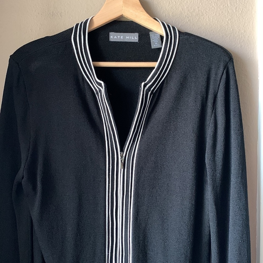 KATE HILL Long Sleeve Zip Up Cardigan